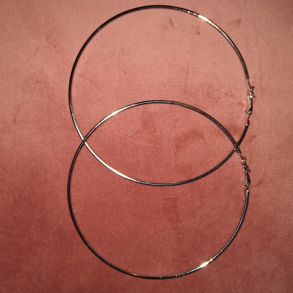 Huge Silver 4 Inch Hoops Oversized Classic Hoop Earrings Big Round Large Circle - Picture 4 of 9